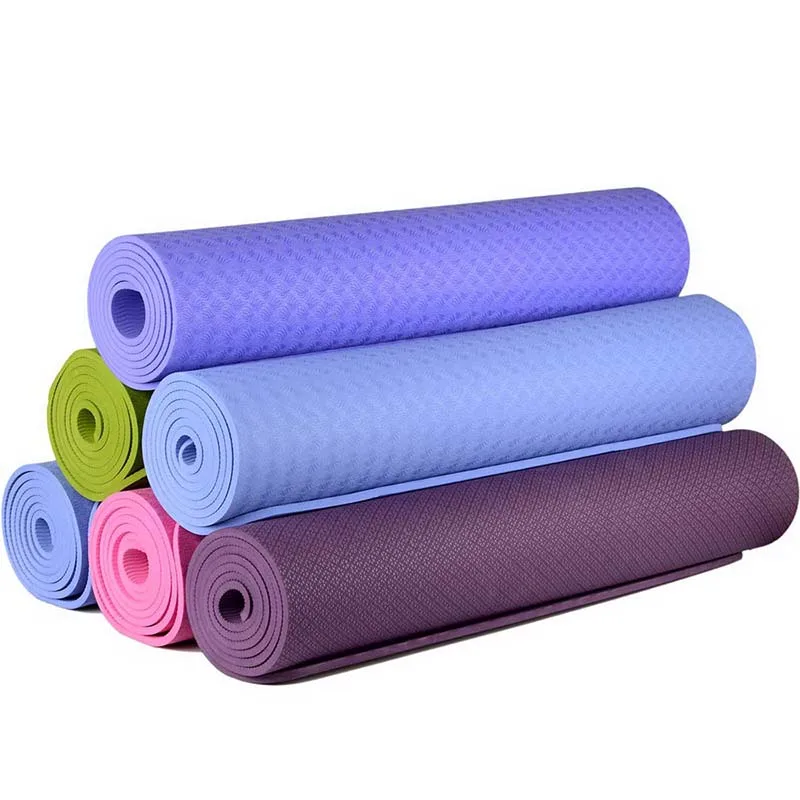 BSCI factory eco friendly anti sliding TPE yoga mat 6mm kids custom print black