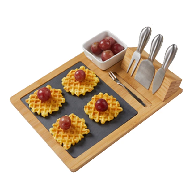 European-style Tableware Steak Bread Pizza Plate Bamboo Mini Slate Cheese Board