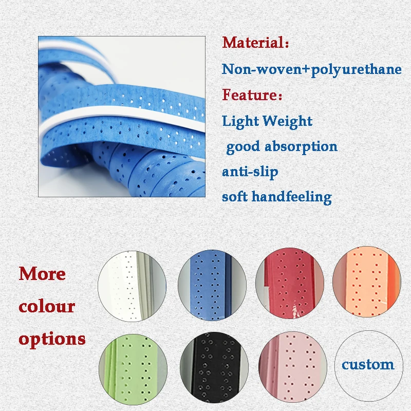 Custom Anti Slip sticky badminton replacement grip tennis racket over grip padel overgrip beach tennis grip