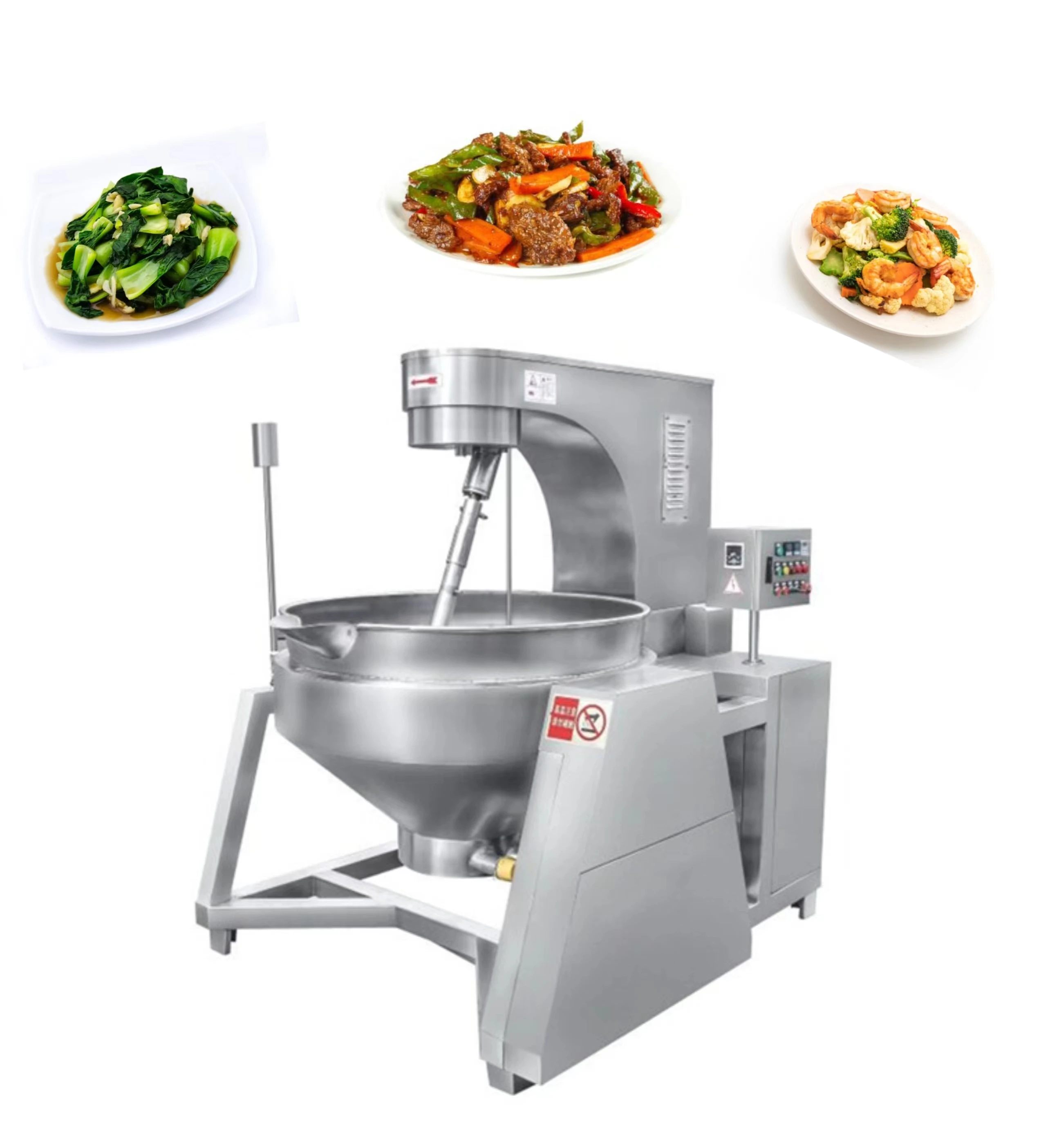 Stainless Steel Steam/gas/electromagnetic heating automatic cooking wok planetary mixer wok for tomatoes sauce