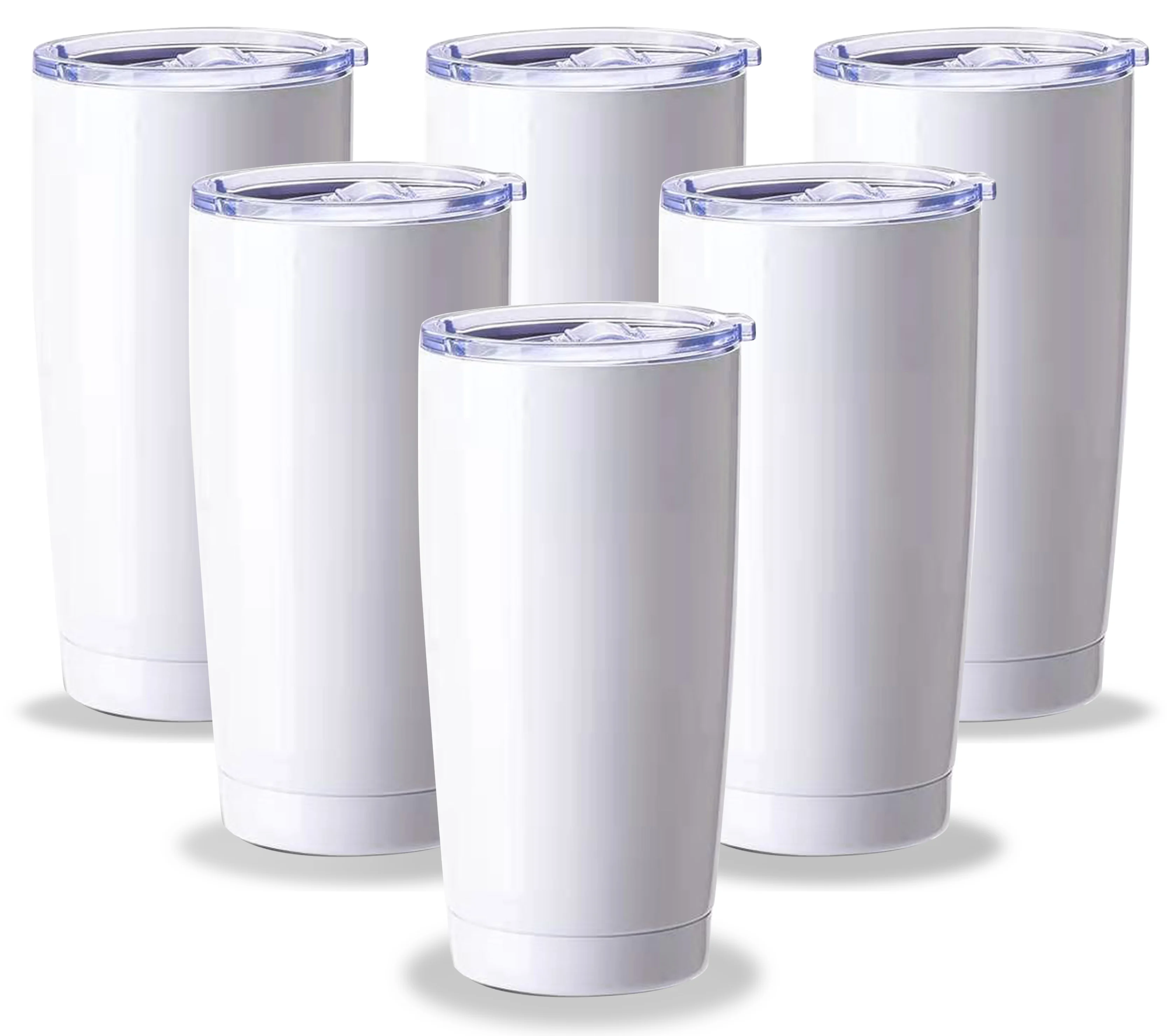 Оптовая продажа, белая сублимационная кружка для автомобиля 20 унций с двойными стенками из нержавеющей стали