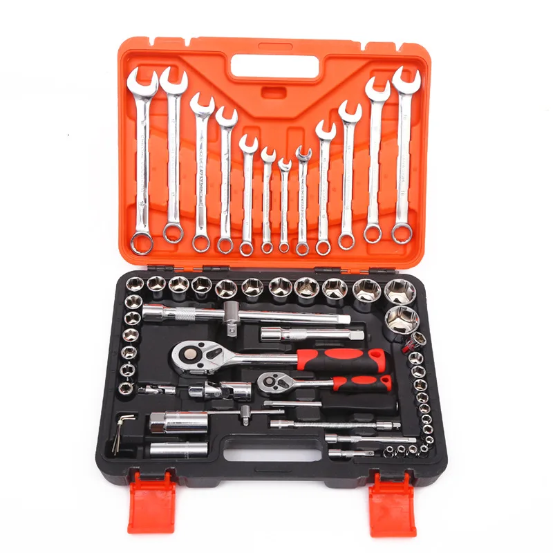 Hot Sale 61 Pieces Hand Box Case Kit Hardware Car and Bicycle Mechanic Automotive Tools Includes Combination OEM Supported