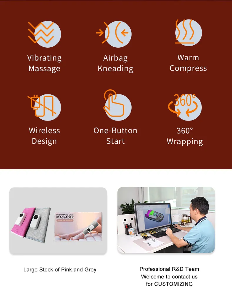 Wireless Heating Air Compression Calf Leg Massager