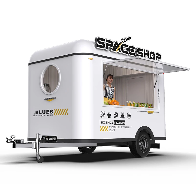 Jekeen New Design 80km/h Steel Food Cart Mobile Kitchen Food Truck Trailer Fully Equipped With Full Kitchen For Sale