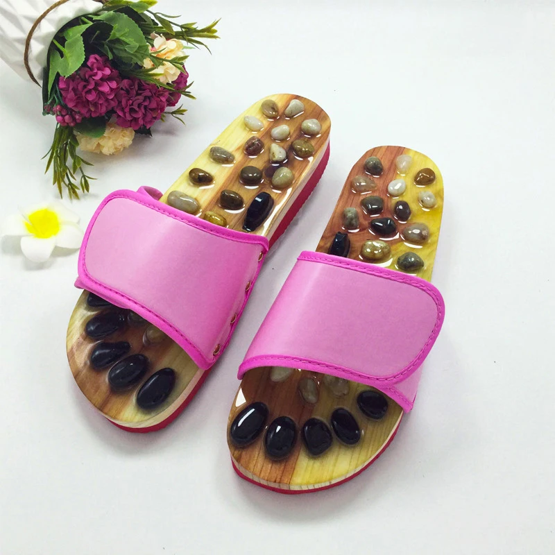 Wholesale Hot Sale Unisex Fashionable Style Improve Sleeping Blood Circulation Stone Therapy House Slippers Foot Massage Shoes