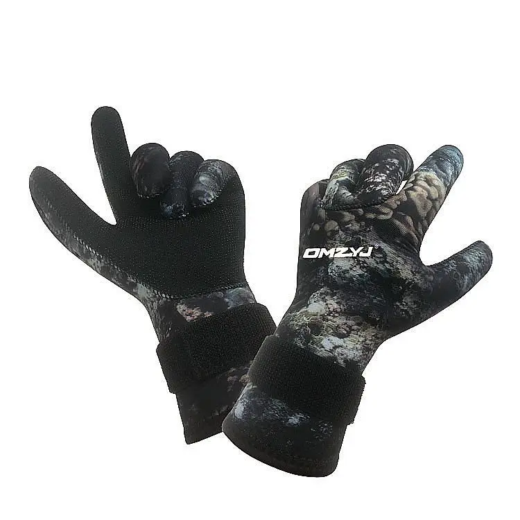 Neoprene 3mm camouflage swimming diving gloves non-slip wear resistant fishing diving gloves warm cold diving suit gloves