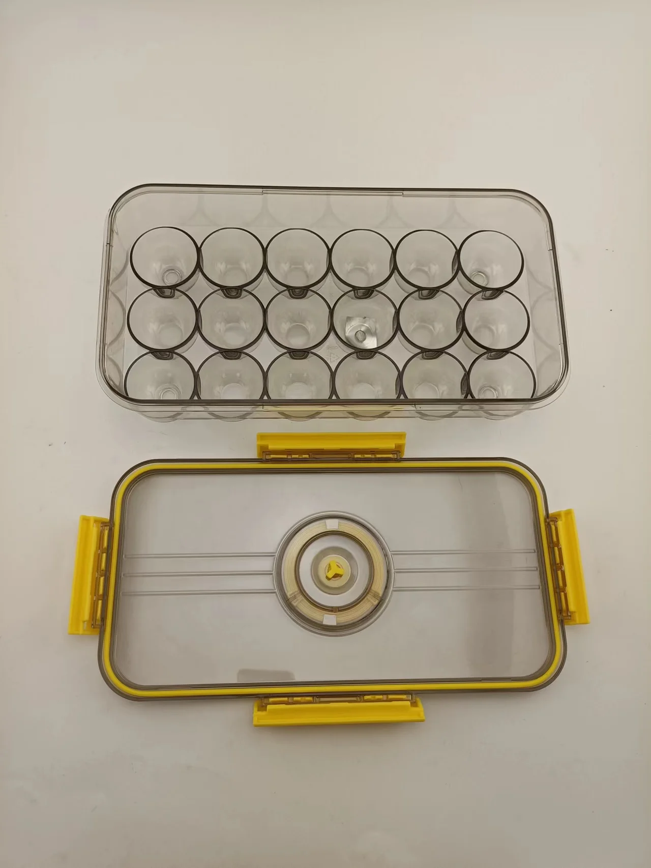 Egg Storage Holder Container For Refrigerator Recordable Time Egg Trays Box Holder 18 Grid Eggs For Kitchen Fridge