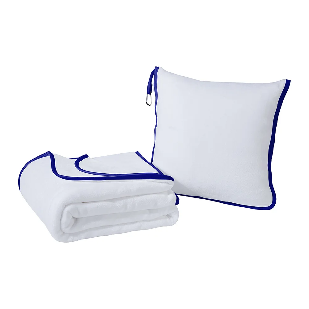 Sublimation Blank Blanket Foldable Pillow Cushion For Sofa Bed Custom Logo Car Travel 2 In 1 Pillows Cushions Quilt Blankets