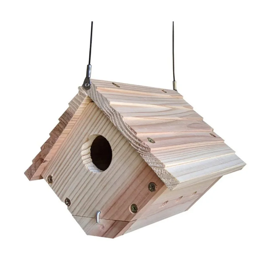 
Factory Directly Wholesale Natural Ventilation Wooden Outdoor Hanging Wood Bird Houses 