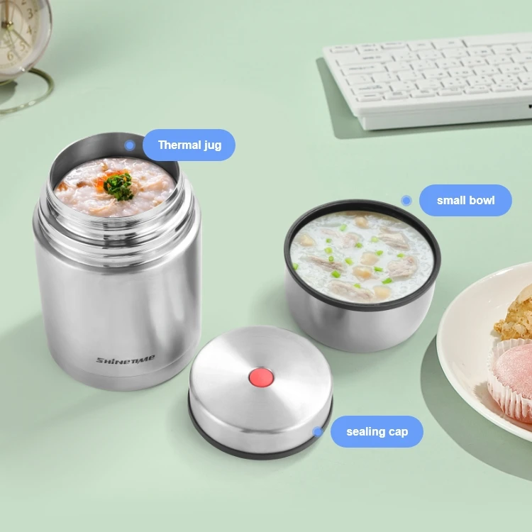 Vacuum Insulated Stainless Steel Lunch Containers, Wide Mouth Soup Flask for Hot Food, Leak Proof Food Jar