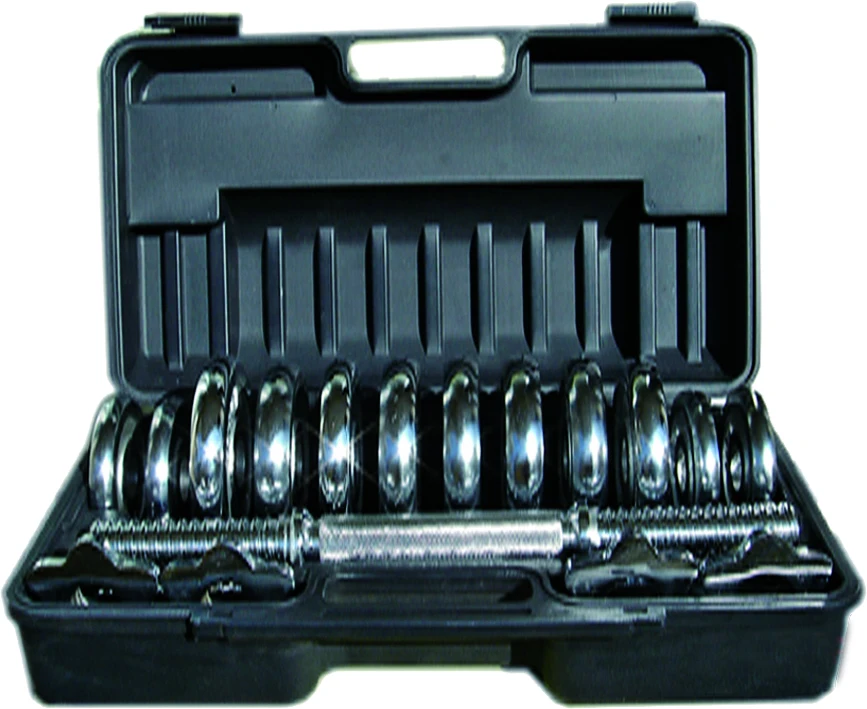 Weightlifting adjustable cas iron chrome dumbbell set