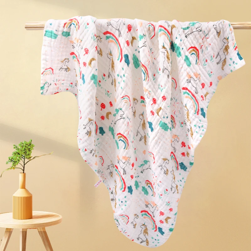 EASYMOM High Quality Cheap 100% Cotton Muslin Baby Blanket 6 Layers Newborn Hugging Quilt Baby Swaddle Wrap