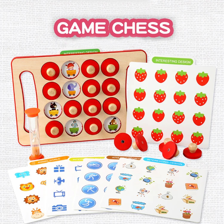 New Released Portable Diy Mathematic Memory  chess Game Toys set baby  brain Development Wooden Toys