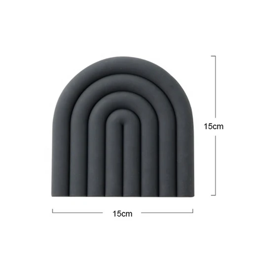 Custom Logo Wholesale Non Slip Removable esteras silicona Rainbow Cup Coaster Pot Holder Kitchen Accessories Silicone Coasters