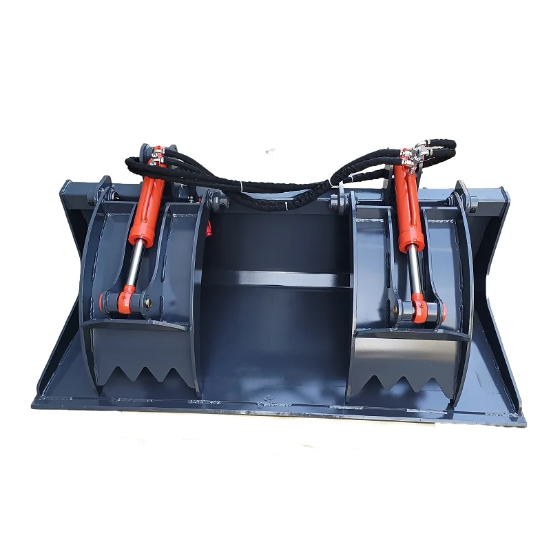 skid steer grab factory direct supply long use time excavator attachment hydraulic wood log Grapple bucket for sale