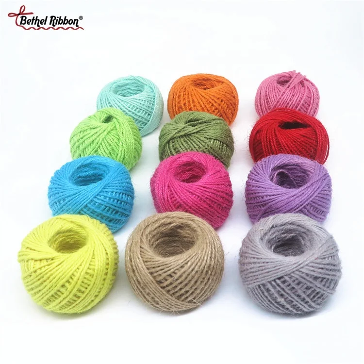 High quality  2mm hemp cord colored jute rope for diy craft