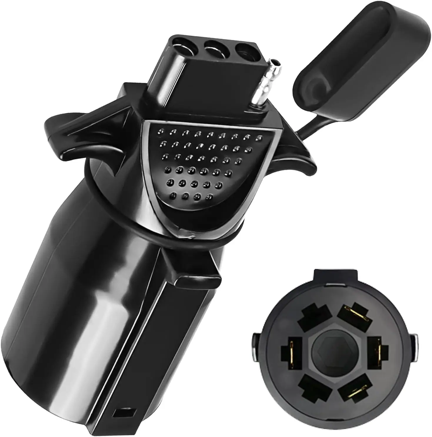 7 Pin to 4 Pin Trailer Adapter,7 to 4 Pin Trailer Plug Adapter 2-in-1 Design,Professional 7 pin Trailer Connector