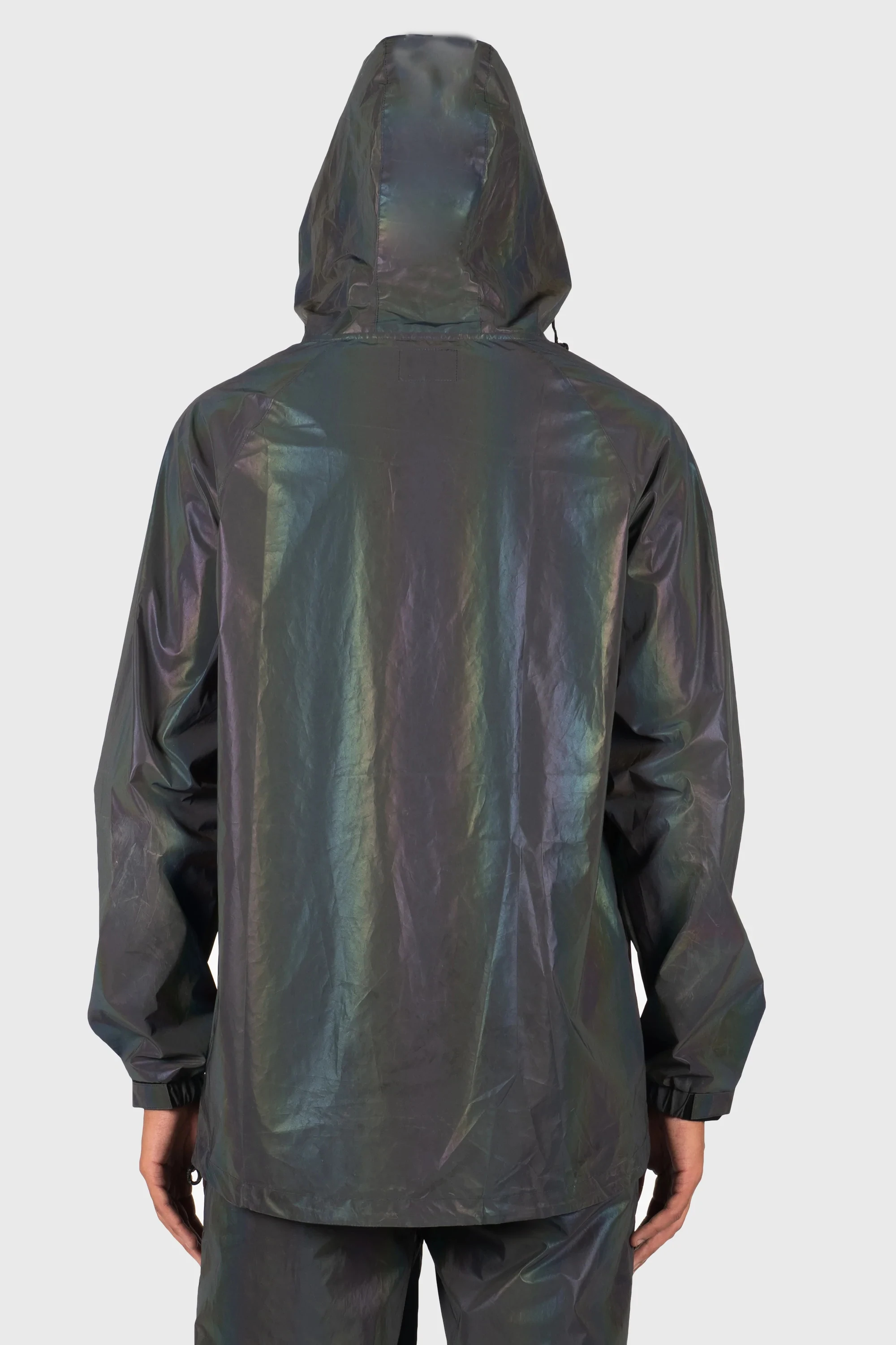Hot Selling Activewear Mens Hooded Jacket With Zipper Rainbow Reflective Jackets