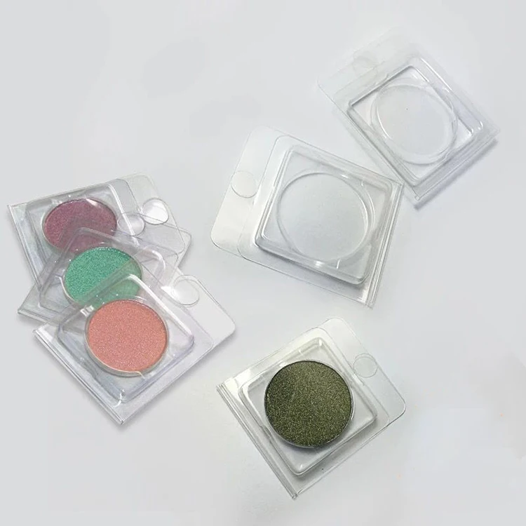 Transparent empty plastic blister clamshell lipstick eyeshadow box for 26mm 27mm diameter round pan