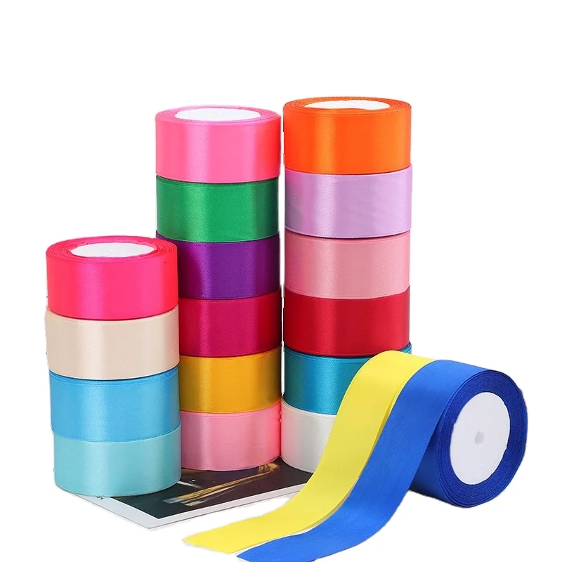Factory Wholesale Polyester 1.5 inch Gift Ribbons 4cm 25 Yards Satin Ribbon For Gift Wrapping