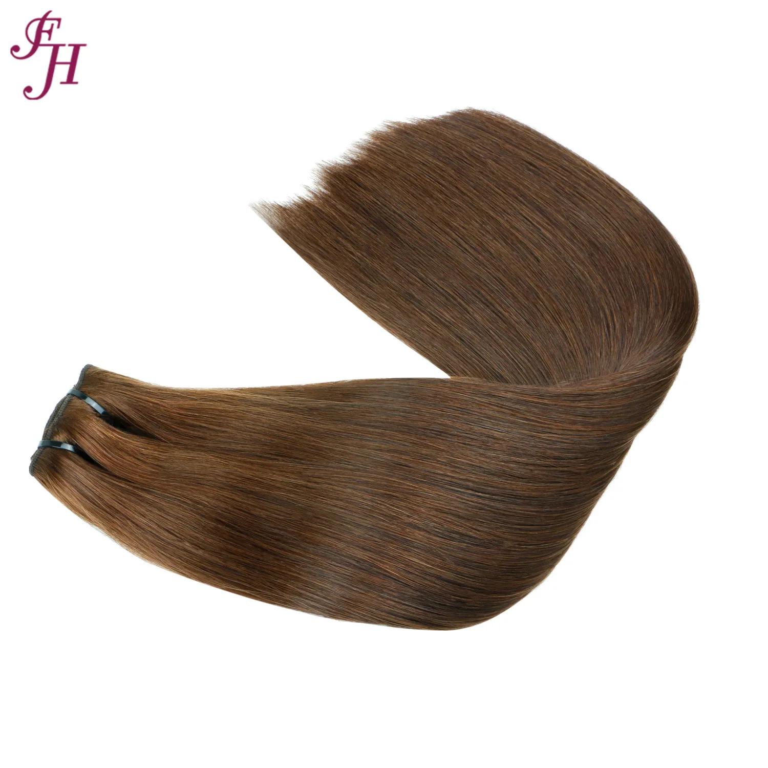 FH Double Drawn Clip In Hair Extension #4 300g Seamless Natural Hair Extensions Clip In Extension Human Hair Logo