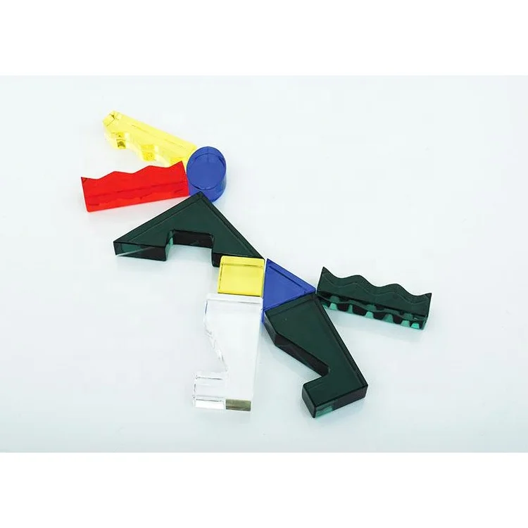 Acrylic Perception Blocks Set Assorted Colors Translucent Manipulatives for Visual Sensory Unit Block Lucite