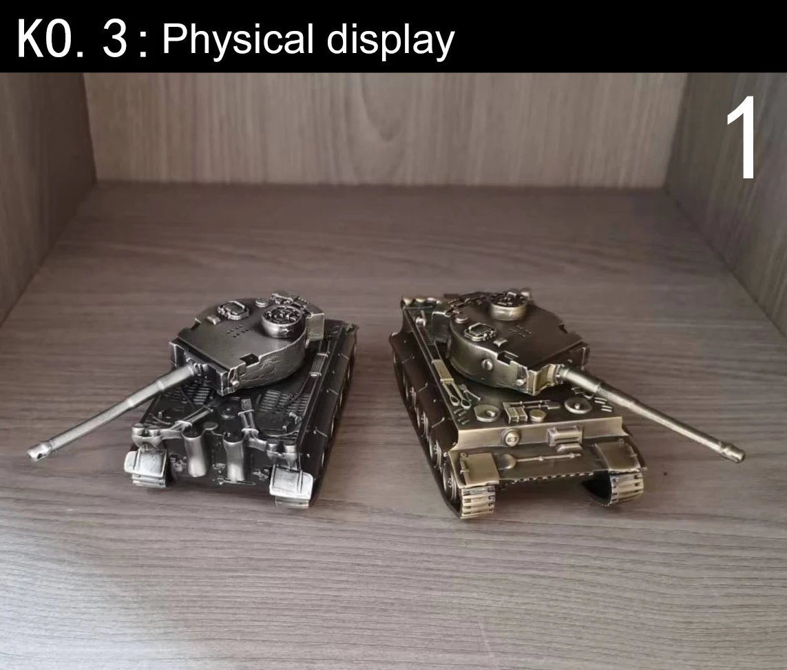 Metal alloy  Tiger tank  Ornaments 360 degree of the Gun high hand-made can custom