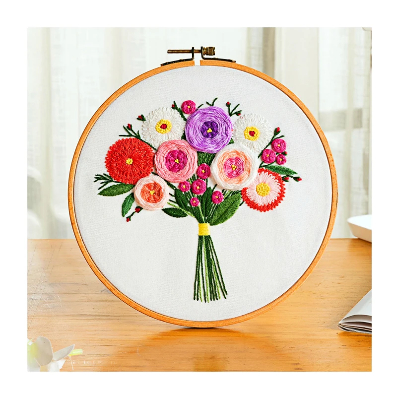 
DIY Embroidery Kits for Beginners Full Range Handmade Cross Stitch Kits Needlepoint Crafts for Adults with Floral Patterns 