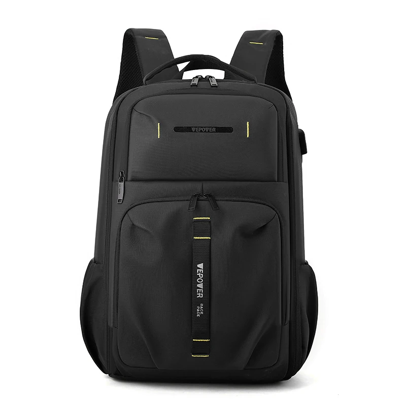 Fashion Durable Waterproof 900d High Density Nylon Student Commute Office Business Laptop Backpack with USB Charging Port