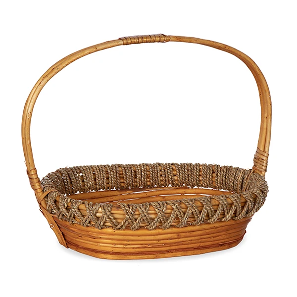 Hot Selling Customize Basket Large Storage Basket in Metal Covered with Braided Water Hyacinth from Vietnam Seagrass