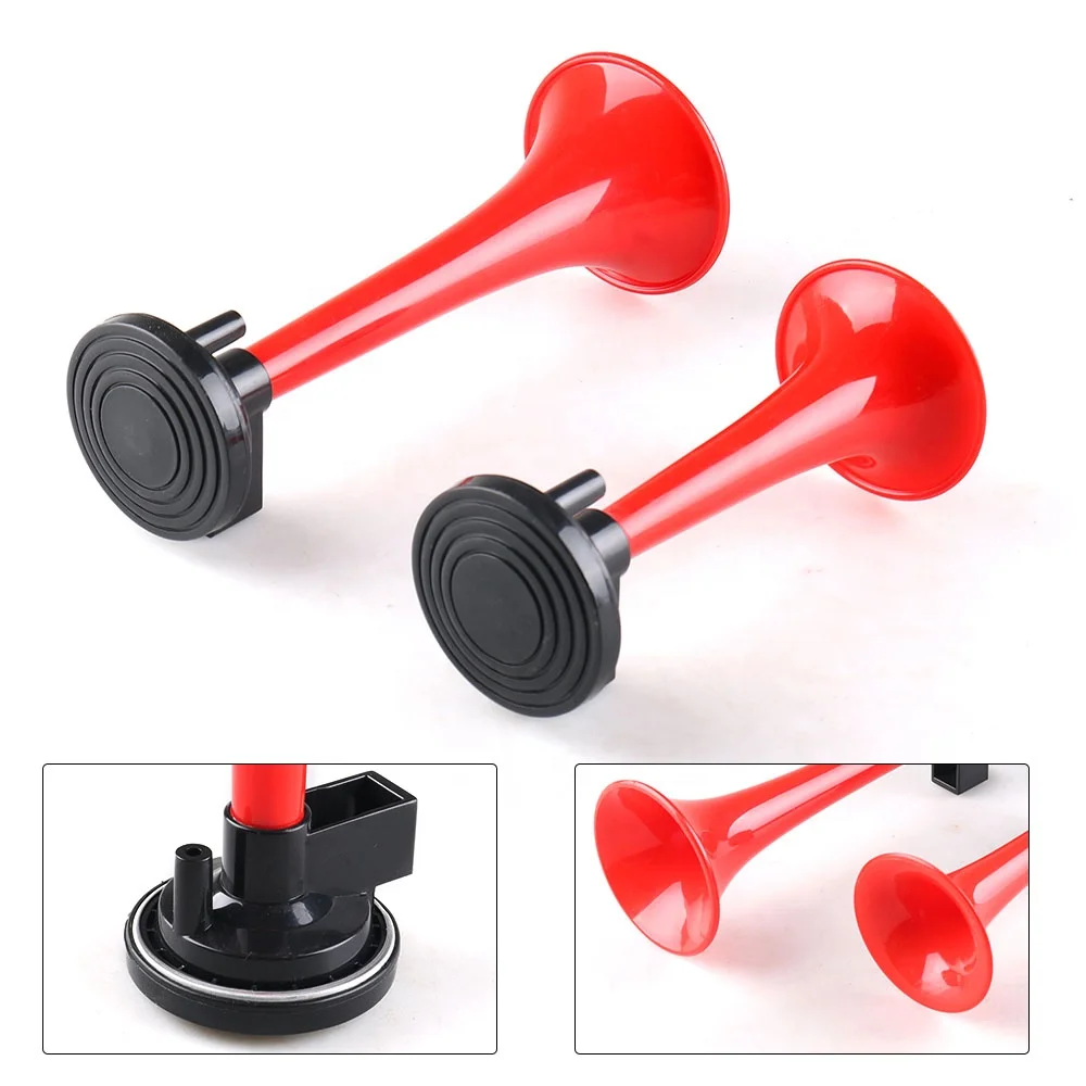 12V 115dB Red/Black Car Motorcycle Air Horn Train Kit Dual Trumpet Ultra Loud