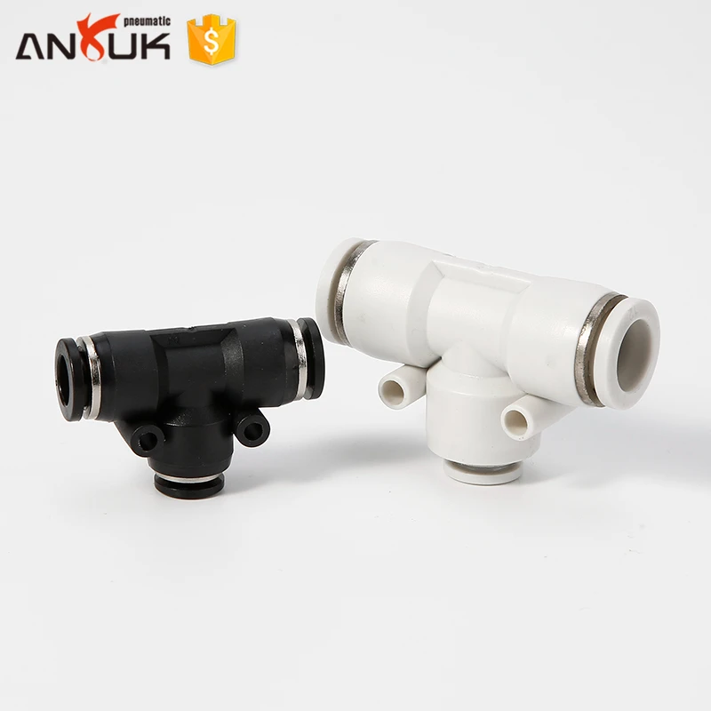ANRUK PEG pneumatic 3 way air tube connector plastic quick one touch tee fitting