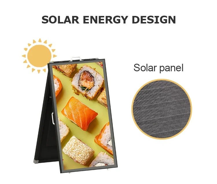 Waterproof Digital Poster Foldable Portable Lcd Advertising Screen Solar Battery Powered Outdoor Lcd Digital Signage