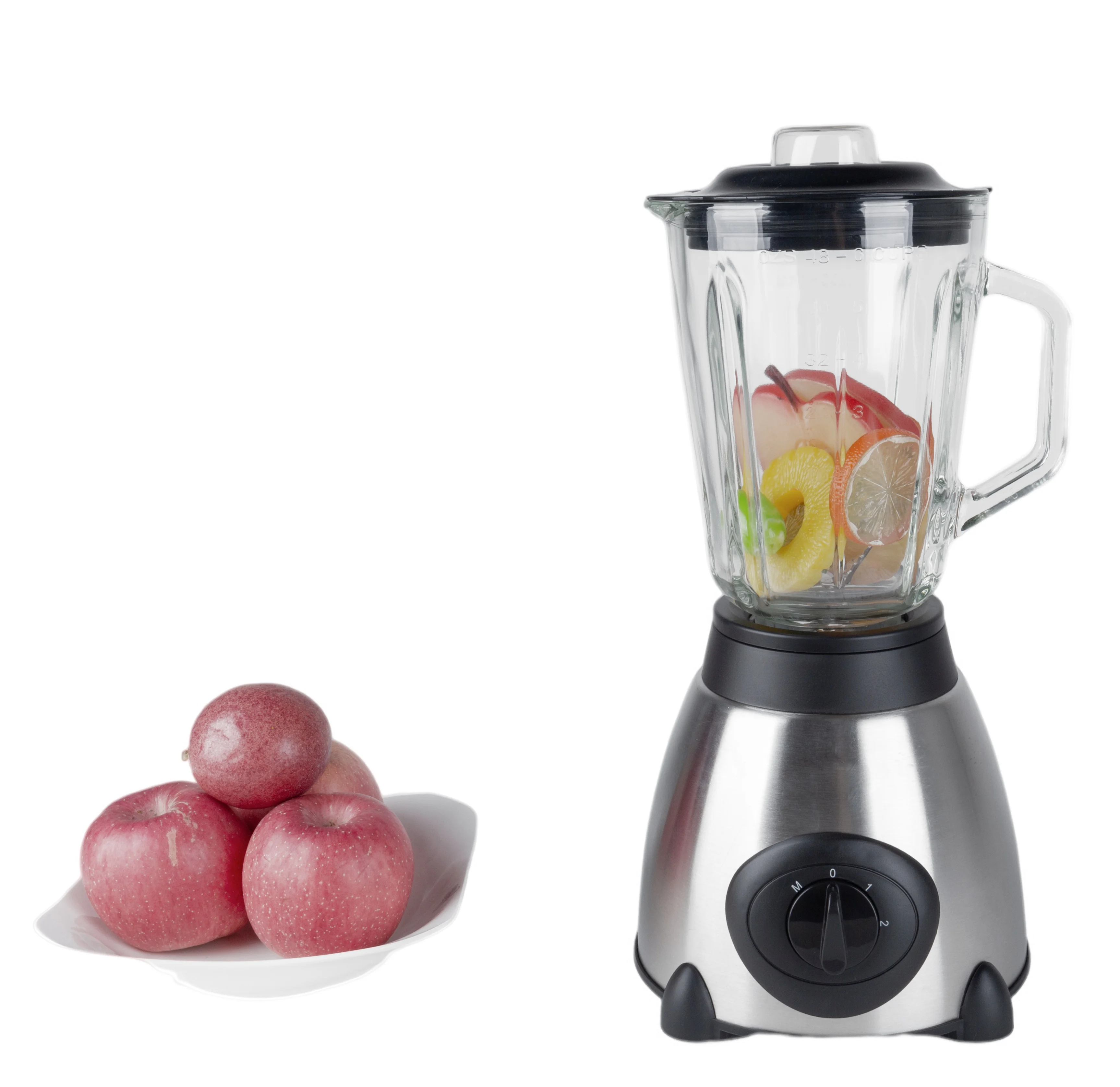 2 Speeds 600W 2 In 1 Stainless Body 1.5L Glass Jar Electric Powerful Ice Crushing Blender