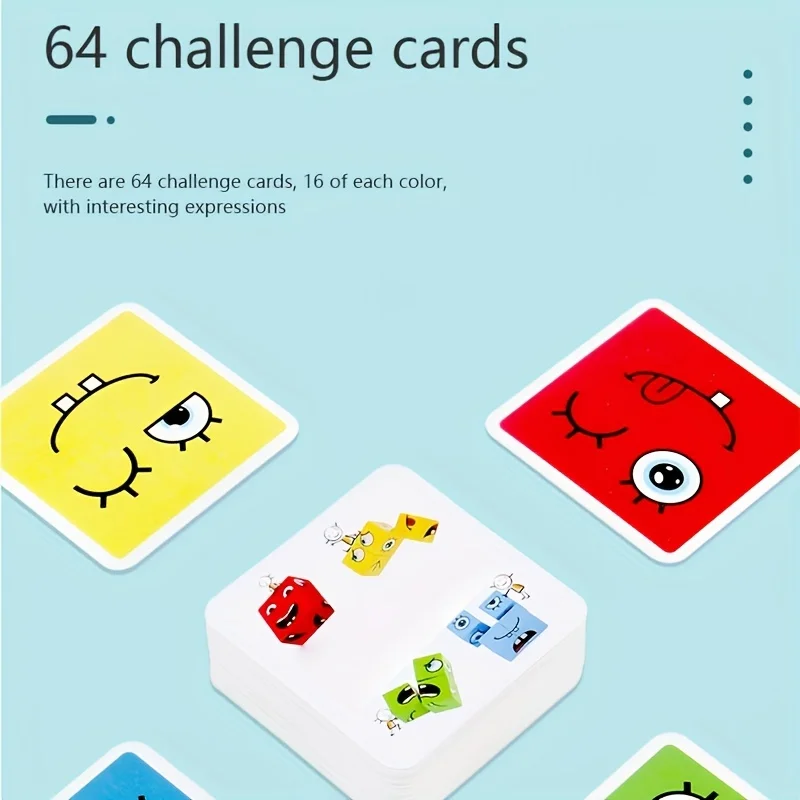 Early Education Wooden Puzzle Board Game Changing Face Building Blocks for Children Parent-Child Interactive Educational Toy