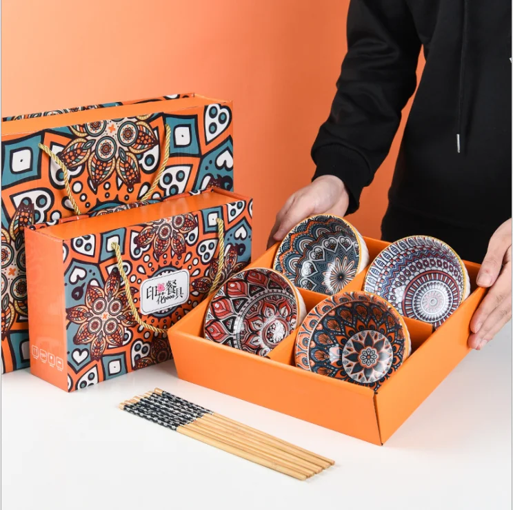 Gift Box Porcelain Serving Bowls Decorative Ceramic Soup Bowl