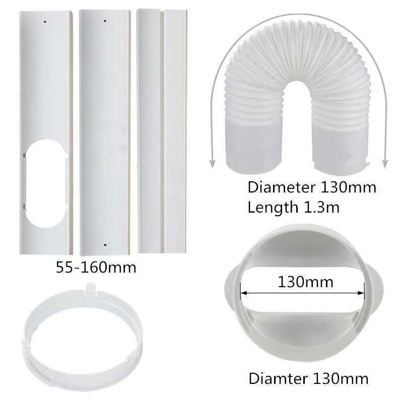 Thickened Seal Panel Adapter Set for Horizontal Vertical Mobile Window Air Conditioning Kit Window AC Unit for Outdoor 5.1 Inch