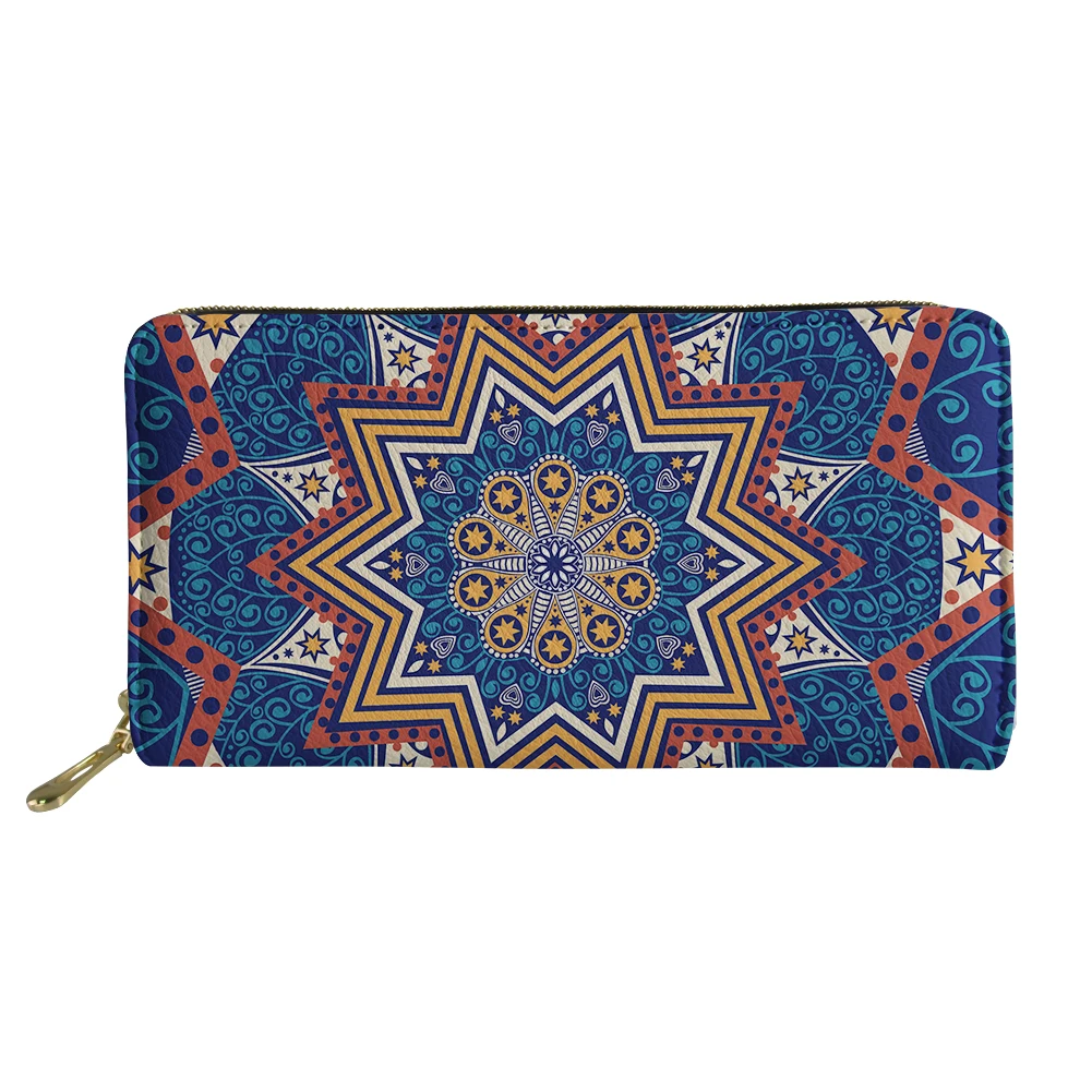 2020 Hot Sales African Mandala Design Money Bag Purse Women Wallet Pu Leather Luxury