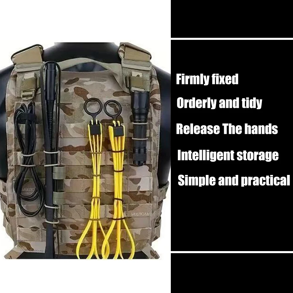 Backpack Accessories Molle Webbing Retainer Elastic Binding Buckle Belt Cable Wire Organize Storage Fittings Clip For Bag