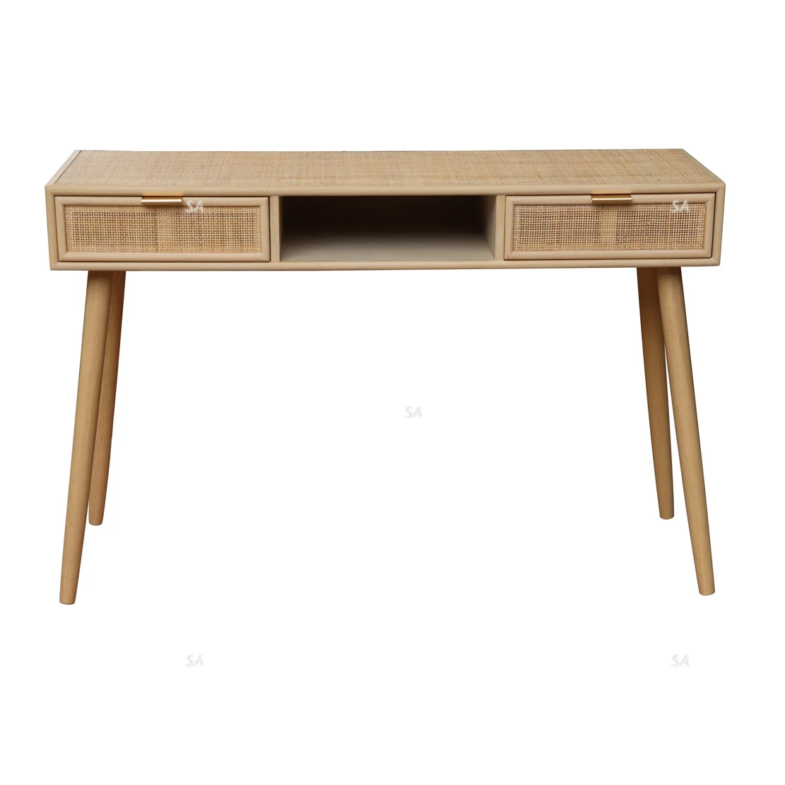  Hot Rated Natural Rattan Safe living Room Large Storage Console Table with wood