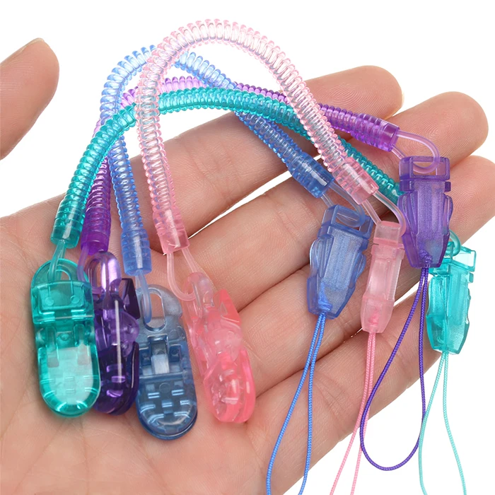 Baby Infant Toddler Dummy Pacifier Spring Teething Soother Strap Nipple Clips Chain Holder for Baby