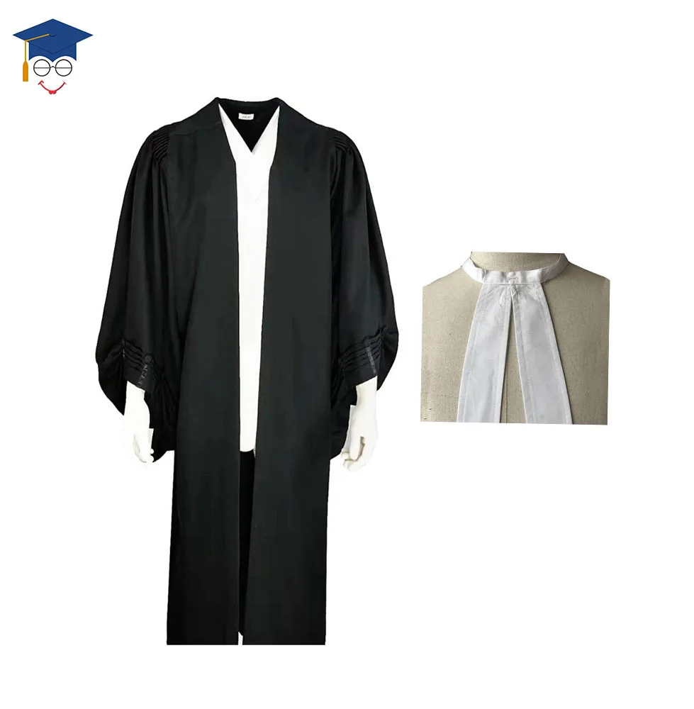 2020 New Style Custom Barrister Robe/lawyer gown/lawyer robe with lawyer ties law school graduation gown