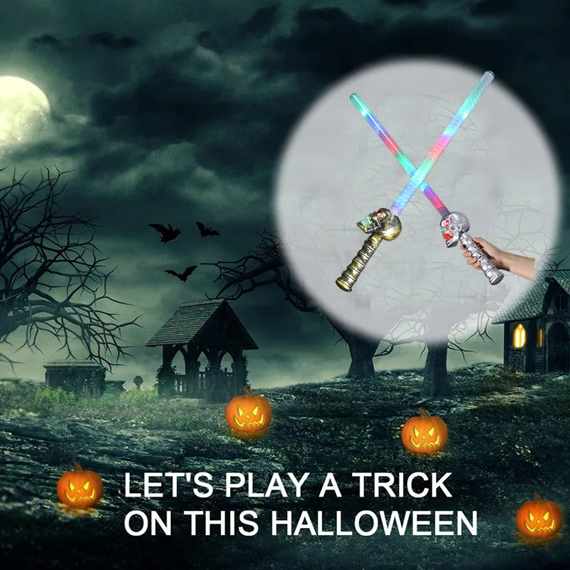 Outdoor Kids Birthday Decoration Party Supplies LED Magic Wand Stick With Music Sound Wholesale LED Light Sword For Halloween
