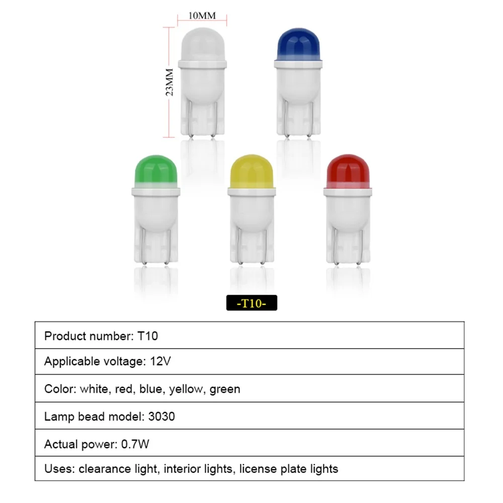 Hot Selling Factory 12V T10 Ceramic Car Led Bulbs Round Lens Astigmatic Beam Side Marker Lights