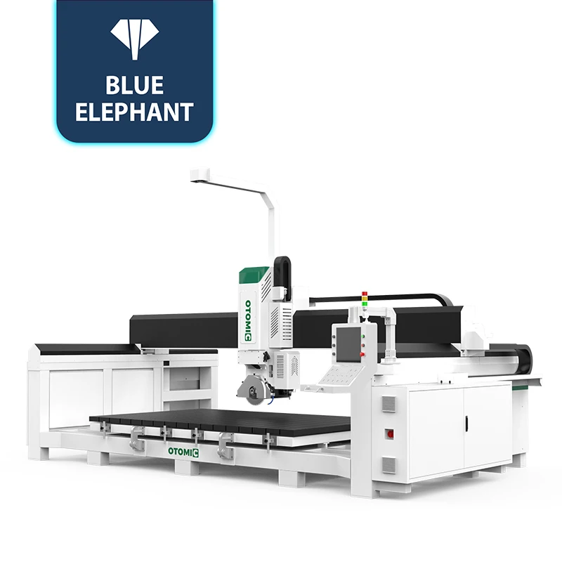 High Accuracy 4 Axis Bridge Saw machine Automatic CNC With Infrared Ray Head For Marble Countertop Curved Edge Cutting