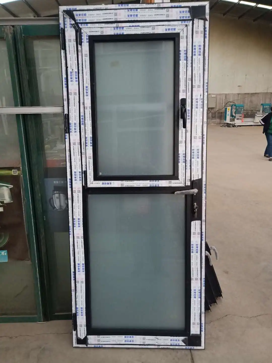 French style double pane aluminium frame swing glass doors