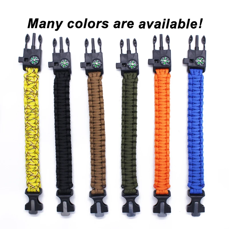 
Wholesale Free Sample Survival 550 LBS Tactical Paracord Bracelet for Outdoor Camping 