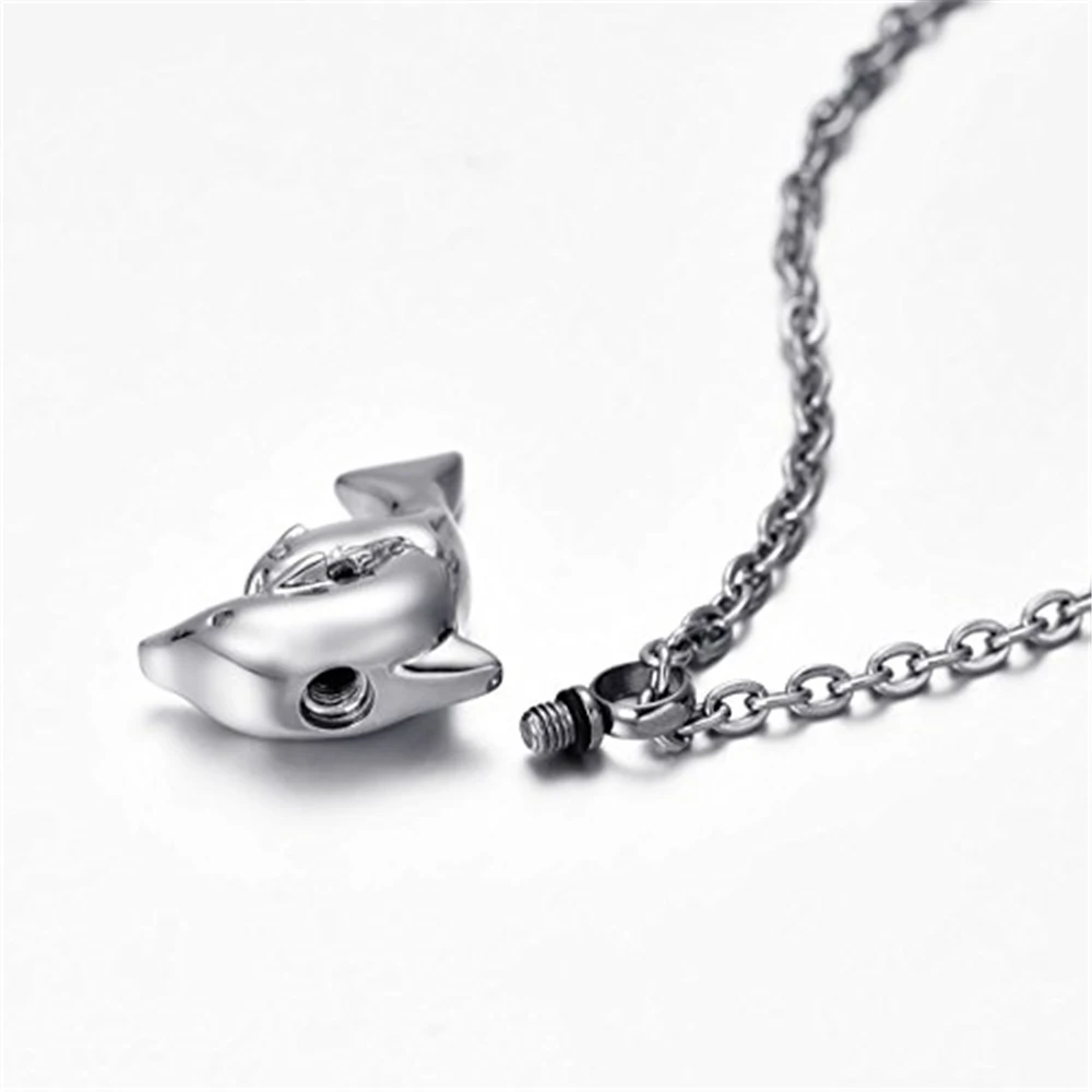 Double Dolphin Cremation Jewelry Memorial Keepsake Ashes Holder Pendant