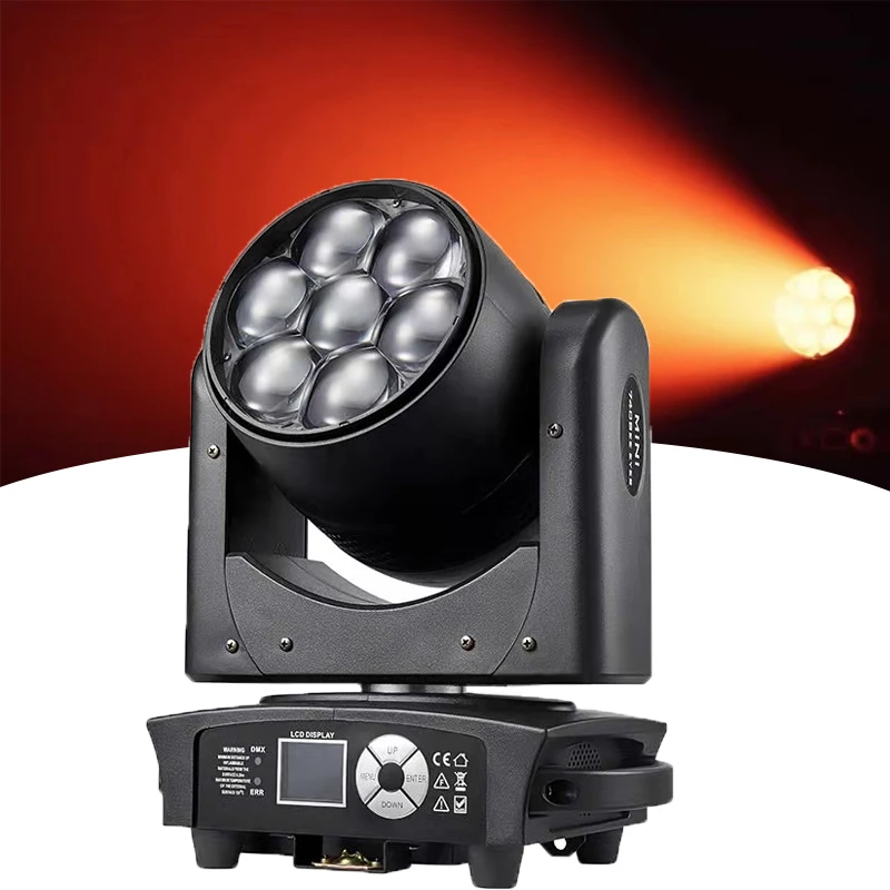 AOPU светодиодный эффект dj club light 7x40 Вт RGBW zoom промывка движущаяся голова пчелиный глаз для диско сценического свадебного торжества