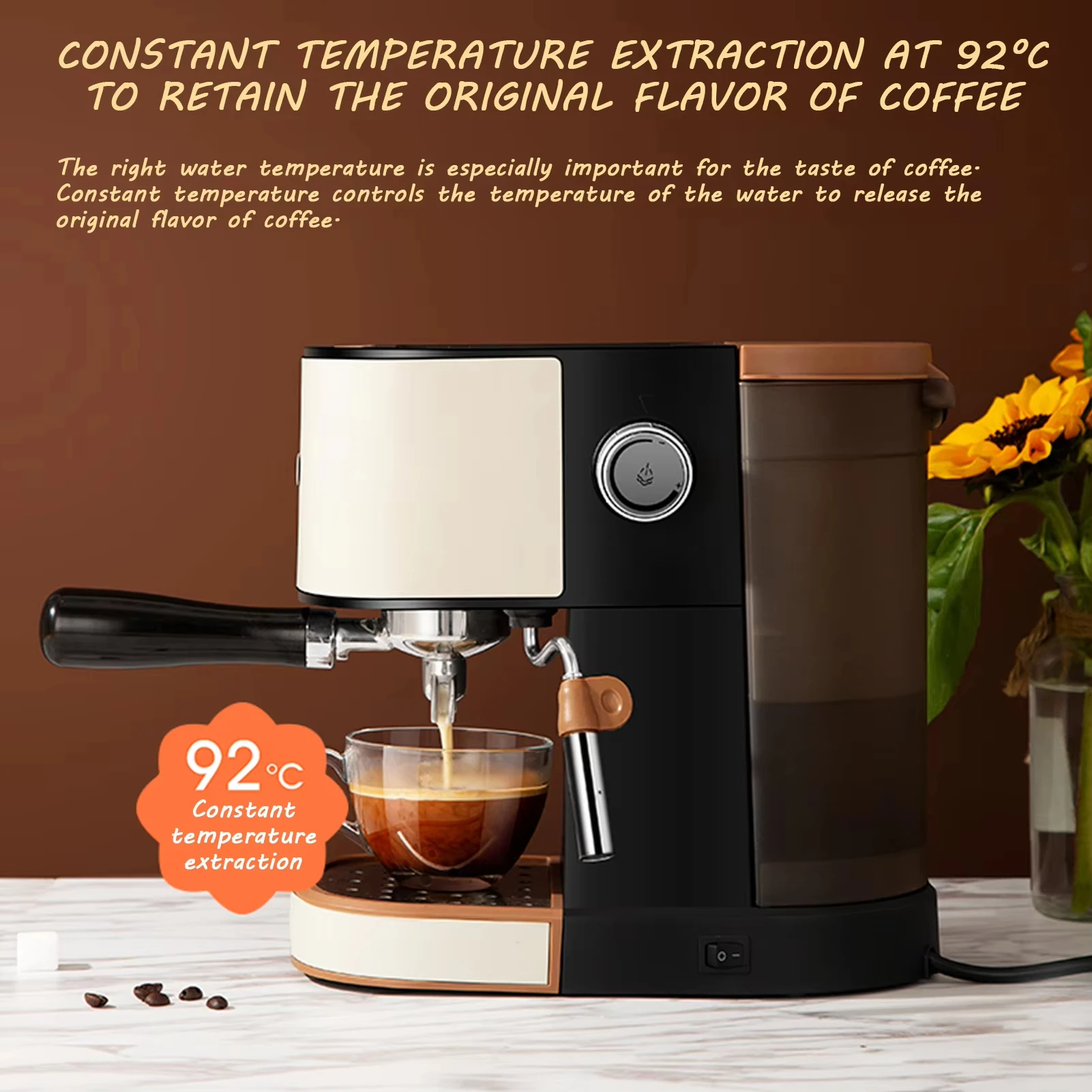Bar Espresso Coffee Machines Latte & Cappuccino Maker Home Stainless Steel Coffee Maker Machine
